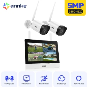 7″ Monitor 2PCS Cameras Wireless Motion Detection Two-Way Audio IR Night Vision