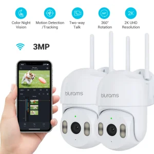 Wi-Fi Home Security Camera with Motion Tracking, Color Night Vision, 2-Way Talk