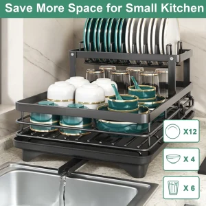 Large Dish Rack with Drainboard,