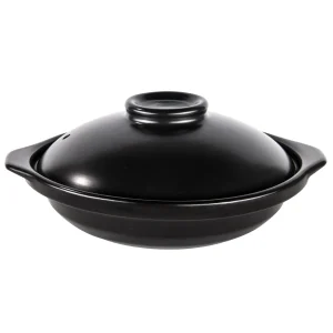 Black Ceramic Shallow Pot